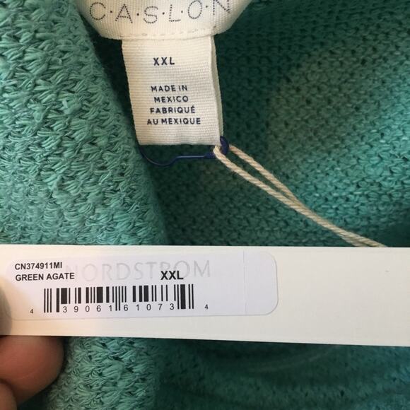 New Mint Green Calson Knit Off the shoulder convertible Sweater Plus XXL Winter - Picture 5 of 5